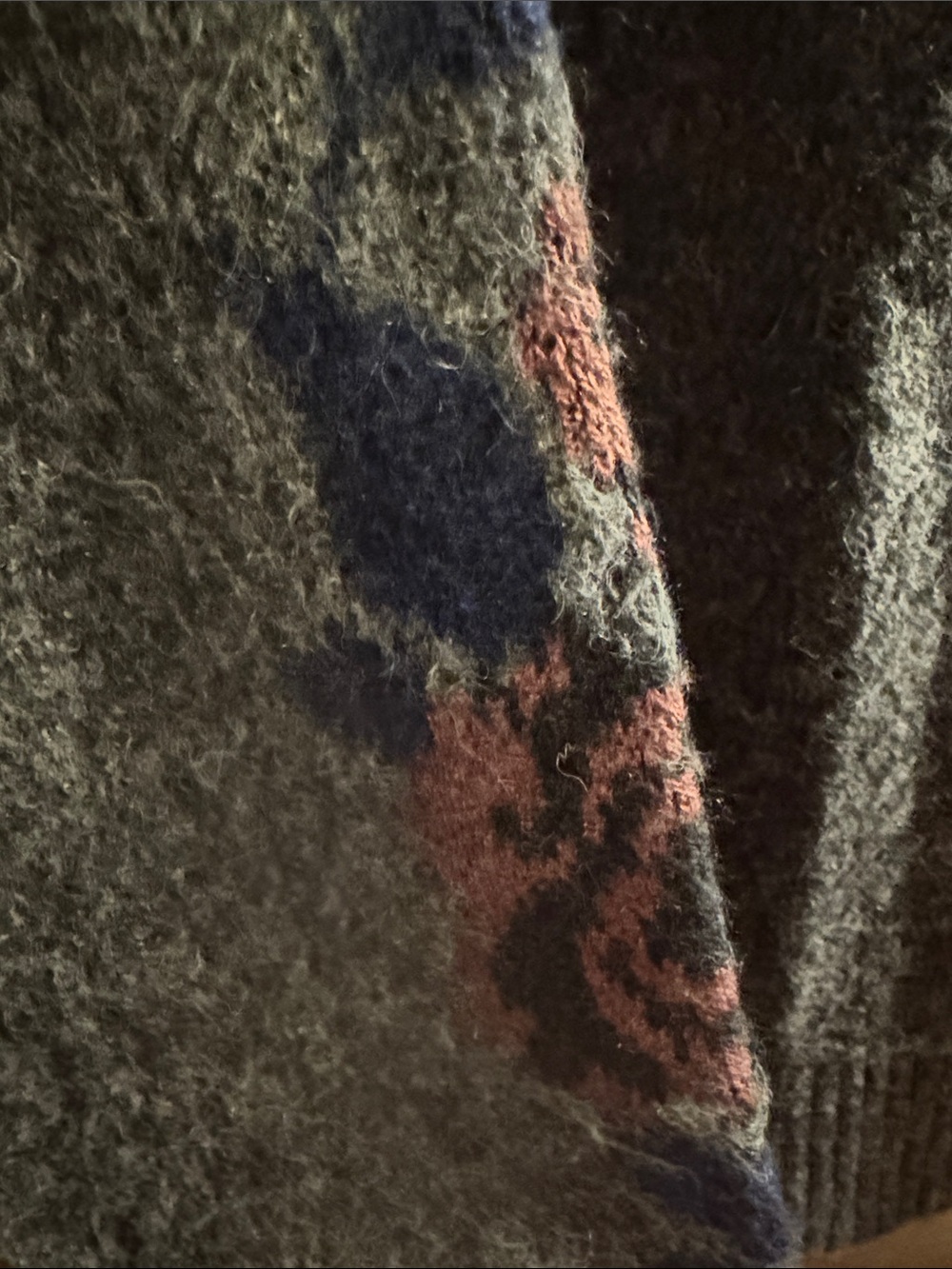 Torrid, NWT Gray Cardigan with Pink & Navy Floral Accents - Picture 5 of 9
